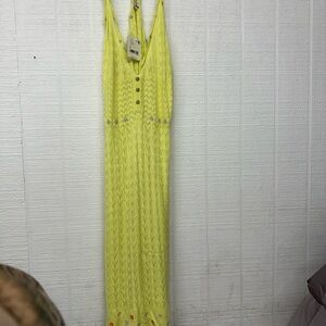 Free People Yellow crochet Maxi Dress
